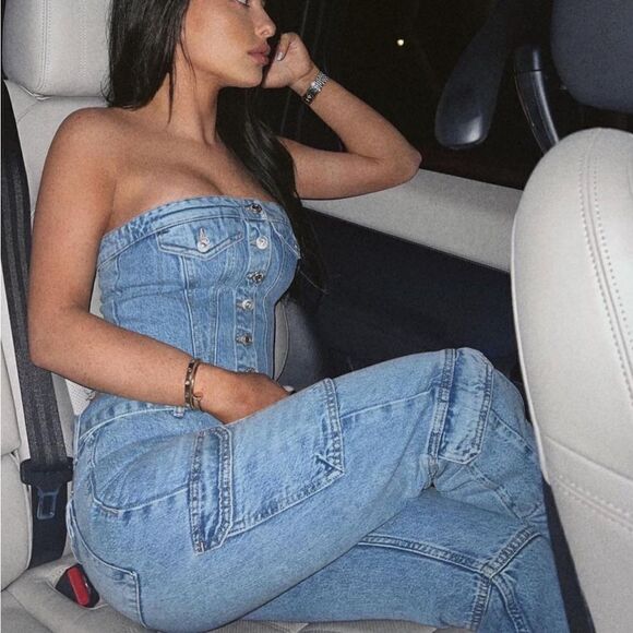 Denim crop top - Picture 5 of 7